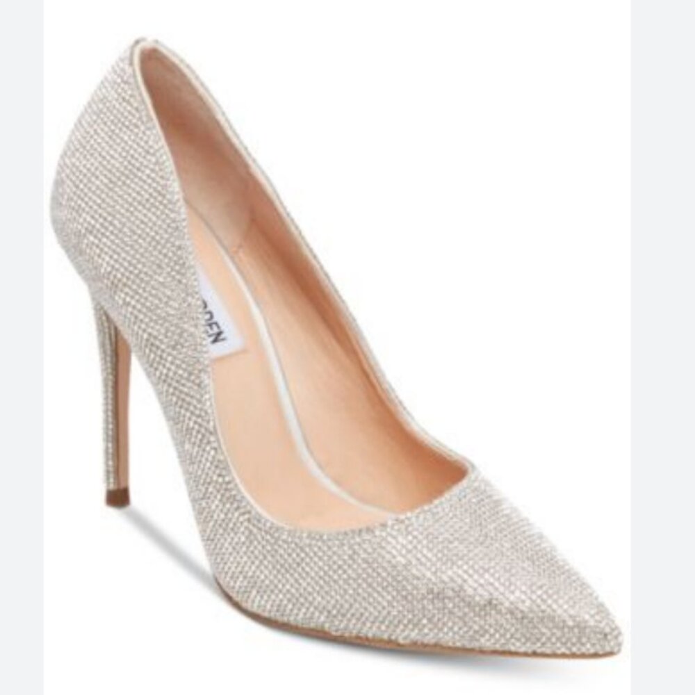 Steve Madden Daisie Pumps Heels in Silver Crystal Rhinestone